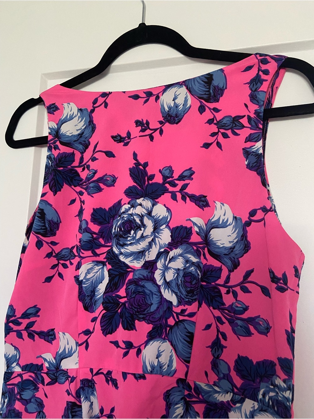 Dex Hot Pink and Blue Floral Summer Sleeveless Dress - Picture 9 of 15
